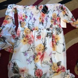 Off the shoulder flower/flow dress